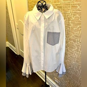 English Factory Cotton Shirt with wide cuff sleeves